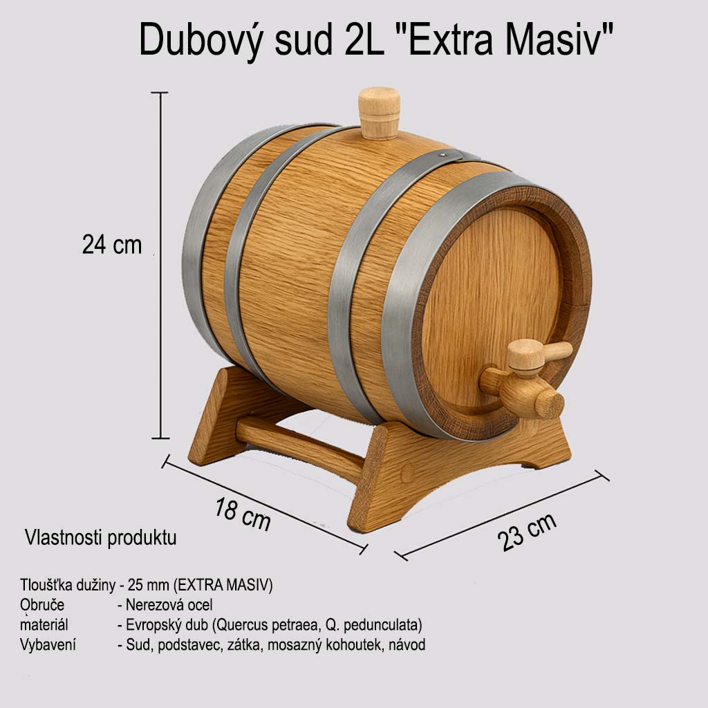 Dubový sud 2L "Extra Masiv" - energetický štítek