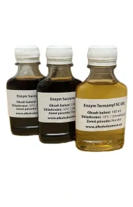 Enzymy 400 kg obilovin – Termamyl SC 100 ml a Saczyme Plus 200 ml