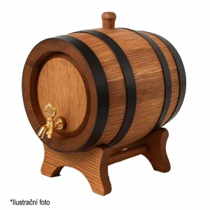 Dubový sud 2 l "Extra Masiv" s černými obručemi