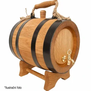 Dubový sud 2L "Extra Masiv" černé obruče s rukojetí