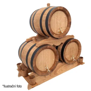 Dubový sud 5L "Extra Masiv" černé obruče - 3 kusy