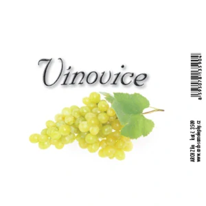 Etiketa na láhev 8,5 x 5,5 cm s motivem vinné révy pro domácí vínovice